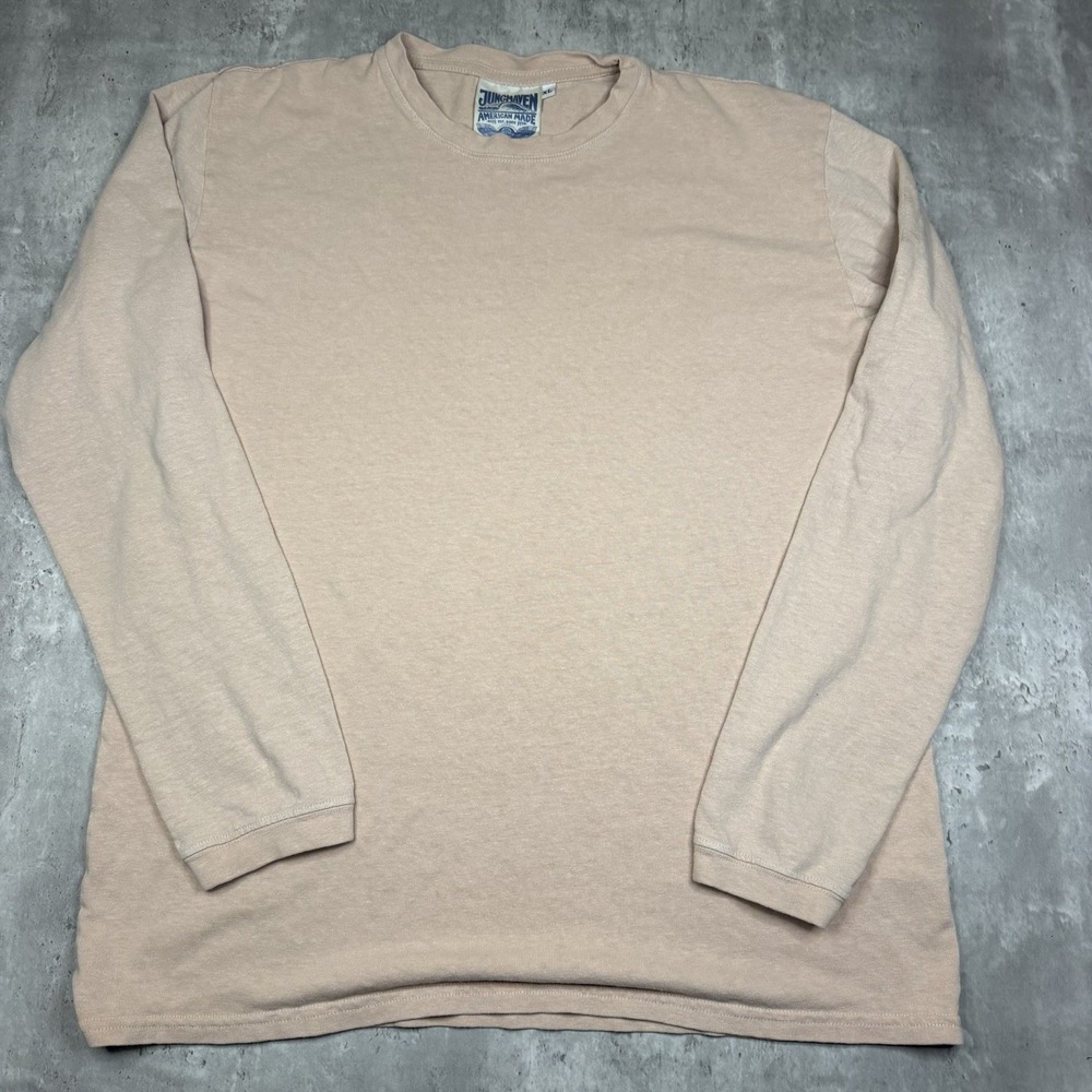 Jungmaven Shirt Mens Extra Large Pink Long Sleeve Hemp Organic Cotton USA Made